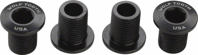 Wolf Tooth Wolf Tooth Set of Chainring Bolts for 104 x 30T Rings (10 mm long) 4-Pieces, Black